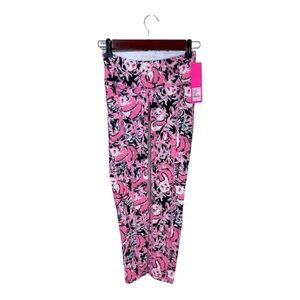 Lilly Pulitzer Luxletic Weekender Leggings Pink Hanging w/ My Boo Sz XXS